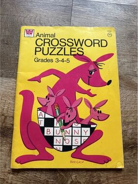 Vintage 1974 Whitman Animal Crossword Puzzles Book